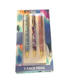 Lug Pens Heart Ikat Multi set of 3 Refillable